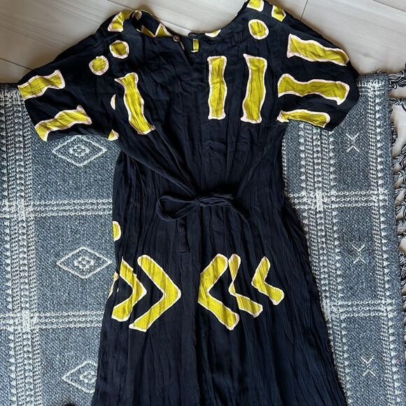 Aztec Print Long Dress Japanese Style size medium 100% cotton - Picture 2 of 4